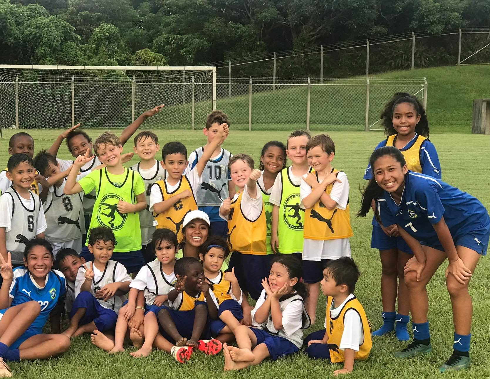 BSC Summer Camp 2018 — campers and coaches group photo on the field