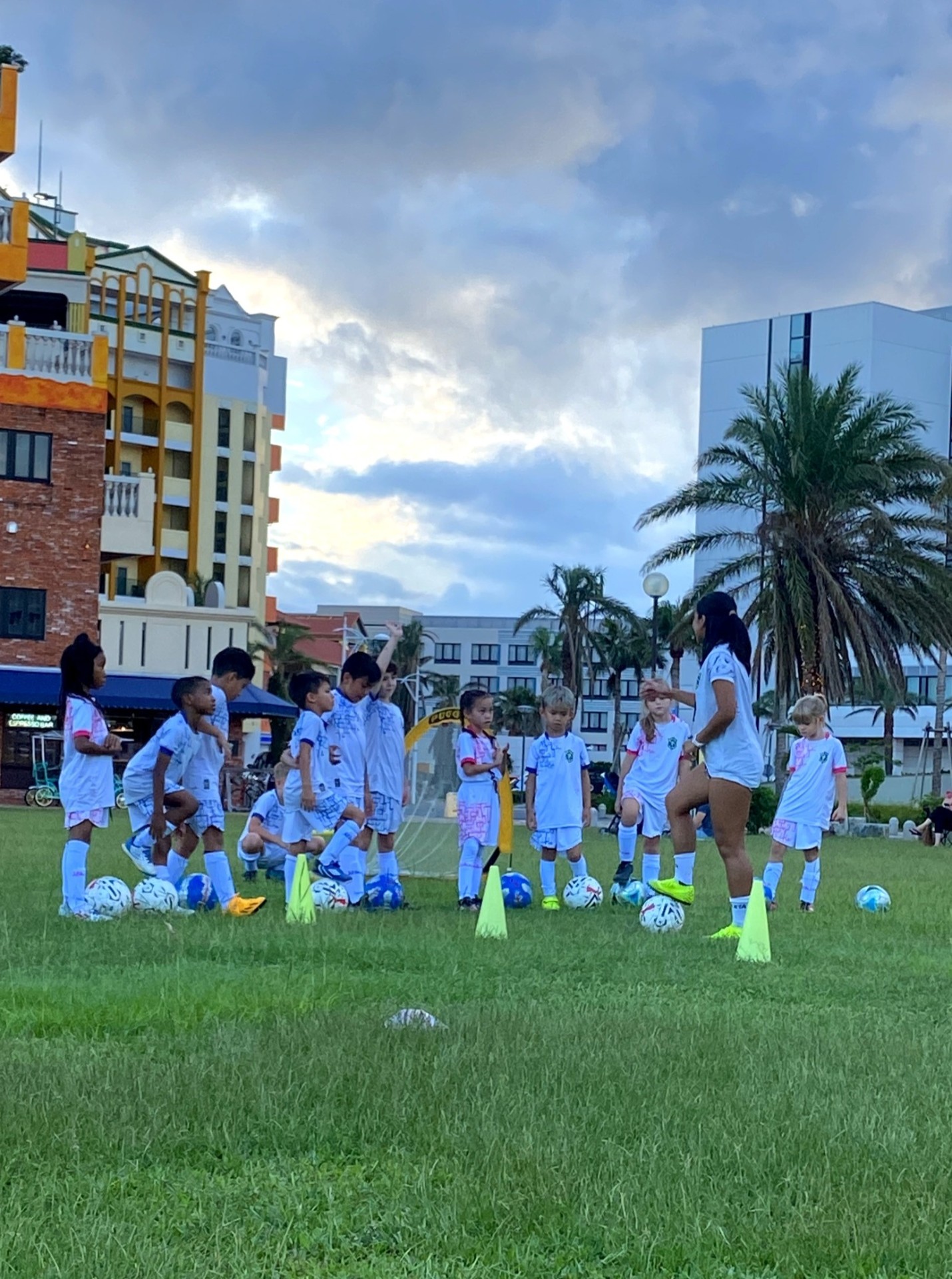 Young players training with BSS coaches in Okinawa